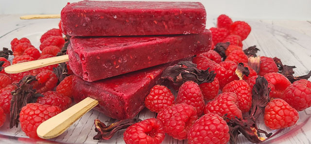 Hibiscus Raspberry Dessert Shop Popsicles